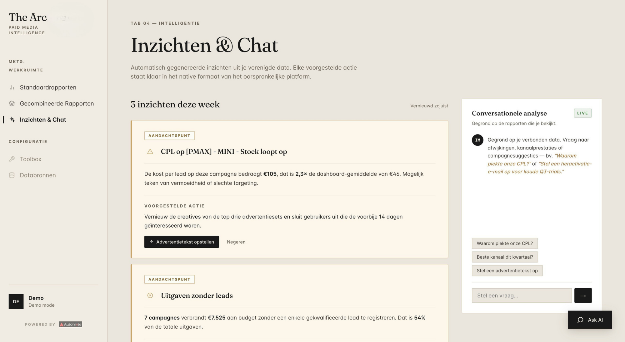 Insights & conversational analysis
